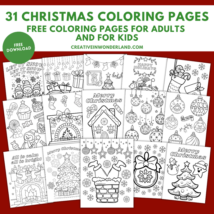 31 Cute Christmas Coloring Pages