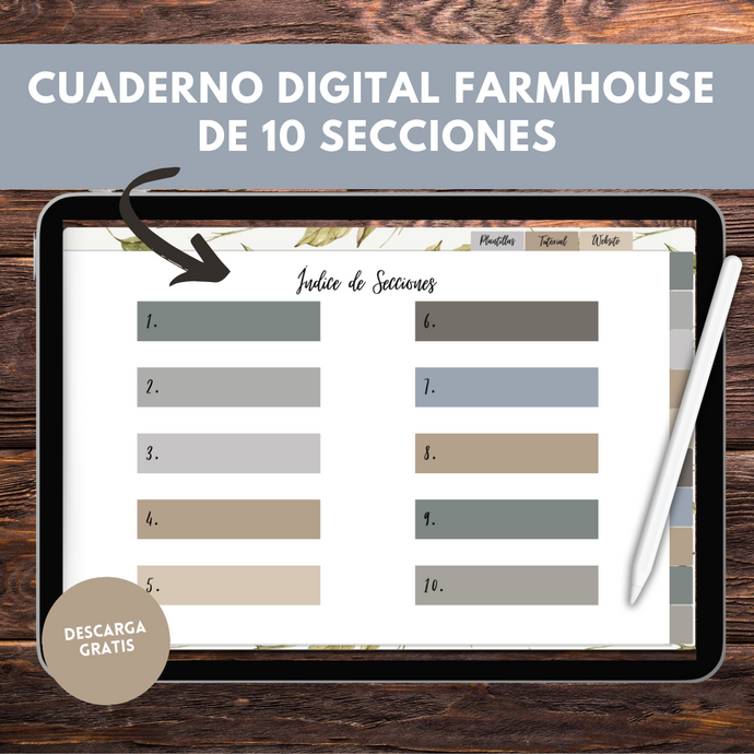 Descarga Cuaderno Digital Gratis - Cuaderno Farmhouse para 2024