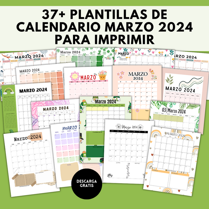 37+ Plantillas de Calendario Marzo 2024 para Imprimir