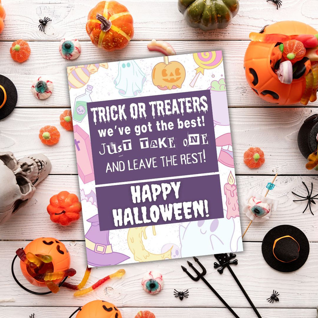 Halloween Candy Bowl Sign - Candy Pastels