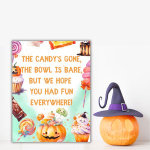 Halloween Candy Bowl Sign - Candy Trick or Treat