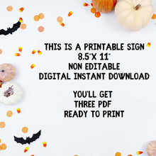 Load image into Gallery viewer, Halloween Candy Bowl Sign - Candy Trick or Treat
